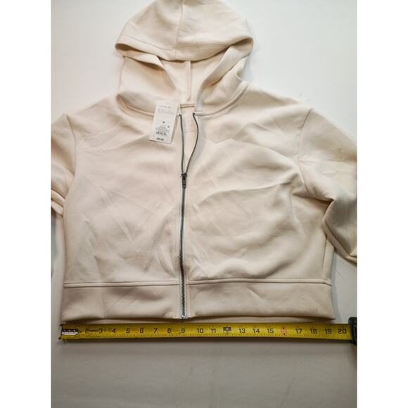 A New Day Women's Cream Double Knit Zip Hoodie Sweatshirt M - Picture 3 of 6